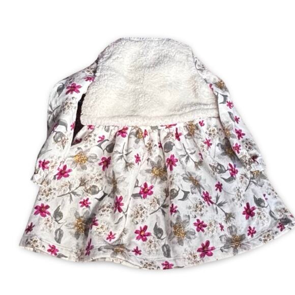 Just One You Carter’s Floral Baby Dress Sherpa Vest 12 Months Winter Holiday - Picture 2 of 7